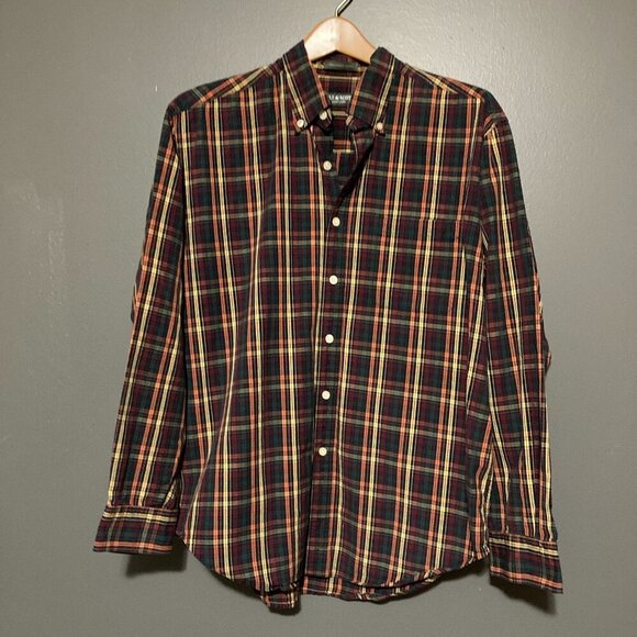 Lyle and Scott Men Size L Plaid Long Sleeve Button Up 100% Cotton - Picture 1 of 7